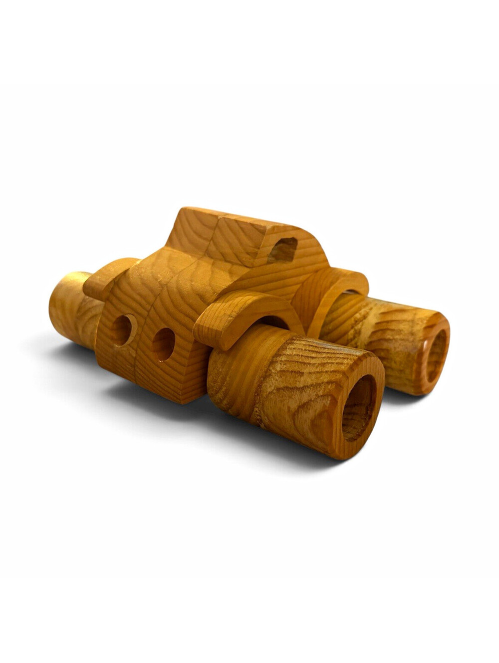 Handcrafted Wooden Toy Binoculars for Pretend Play - Natural Wood